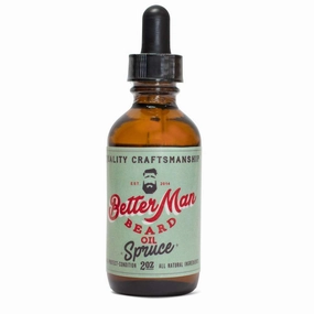 BETTER MAN BEARD Spruce Beard Oil - 2 oz All-Natural Leave-in Beard Conditioner with Therapeutic Grade Essential Oils & 100% Natural Formula - OIL-SPR2