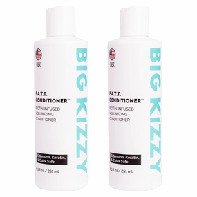 BIG KIZZY Volumizing Biotin Conditioner Set of 2, 8.5oz - Color, Keratin Treatment & Hair Extension Safe, Strengthen & Nourish Your Hair, Body Building, Thickening & Gentle Hair Care