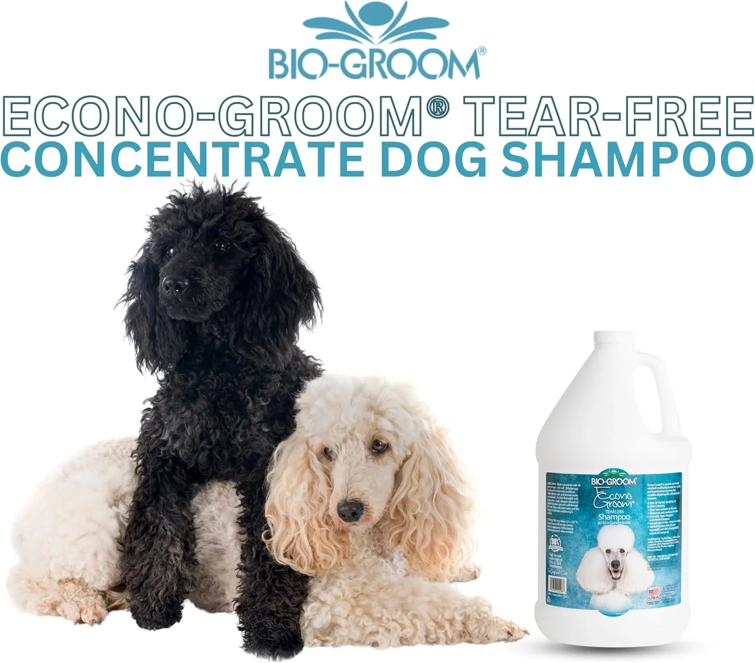 Bio-Groom Econo Groom Tearless Shampoo 30 to 1 Concentrate - Dog Bathing Supplies, Cruelty-Free, Made in USA, Hypoallergenic - 5 Gallons