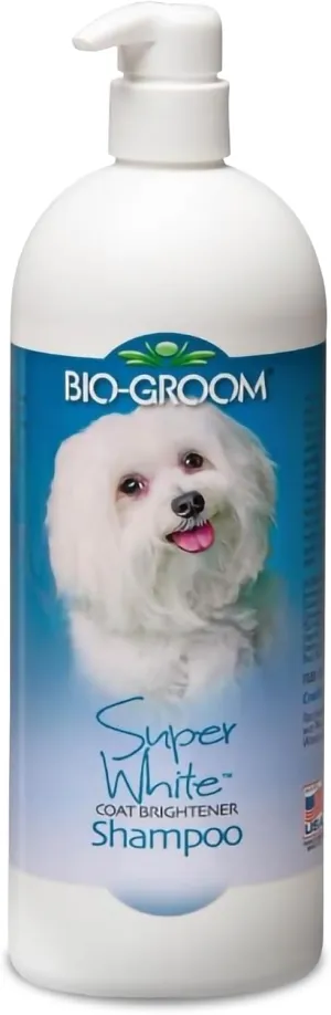 Bio-Groom Super White Dog Shampoo – Whitening Pet Shampoo, Dog Bathing Supplies, Puppy Wash, Dog Grooming Supplies, Cruelty-Free, Made in USA, Coat Brightener Shampoo – 32 fl oz 1-Pack