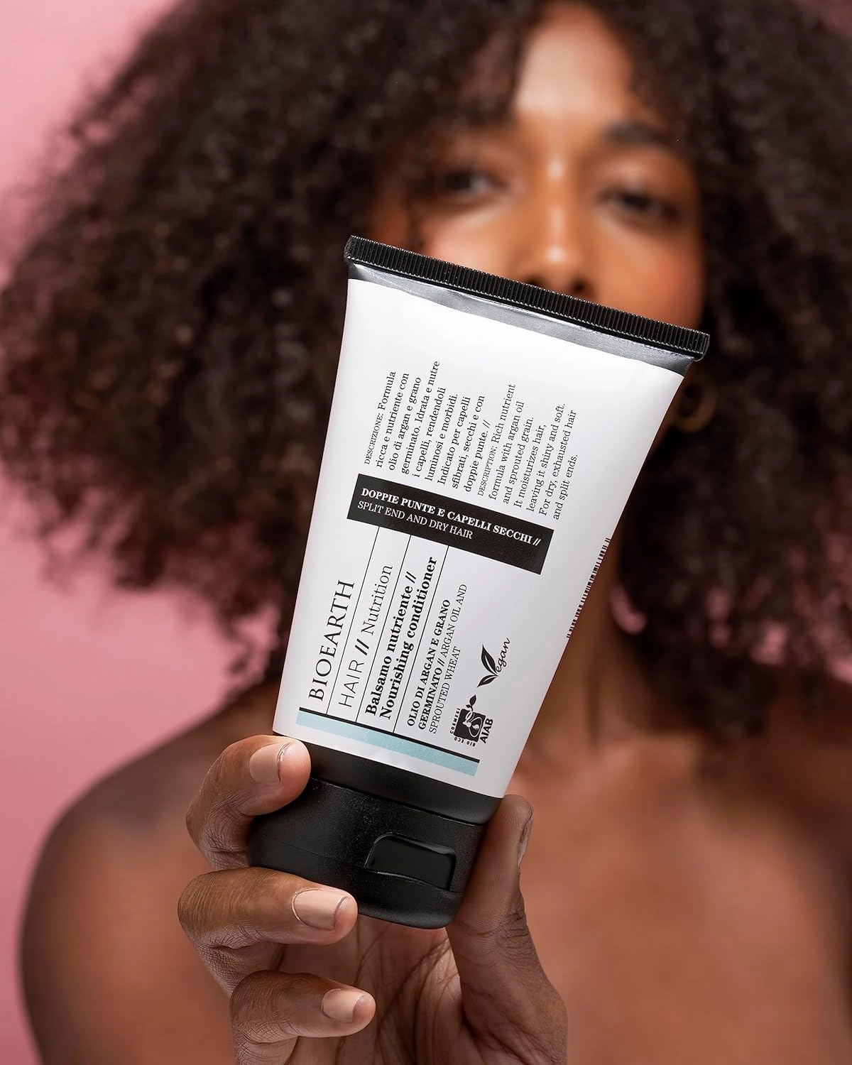 BIOEARTH Hair, Detangling conditioner for curly and wavy hair, with toning and vitalising effect, Made in Italy, Vegan, AIAB Certified - 150ml Pack