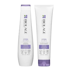 Biolage Hydra Source Shampoo & Conditioning Balm Set - Hydrates, Moisturizes and Repairs Hair, For Dry and Damaged Hair, Vegan and Paraben & Silicone-Free