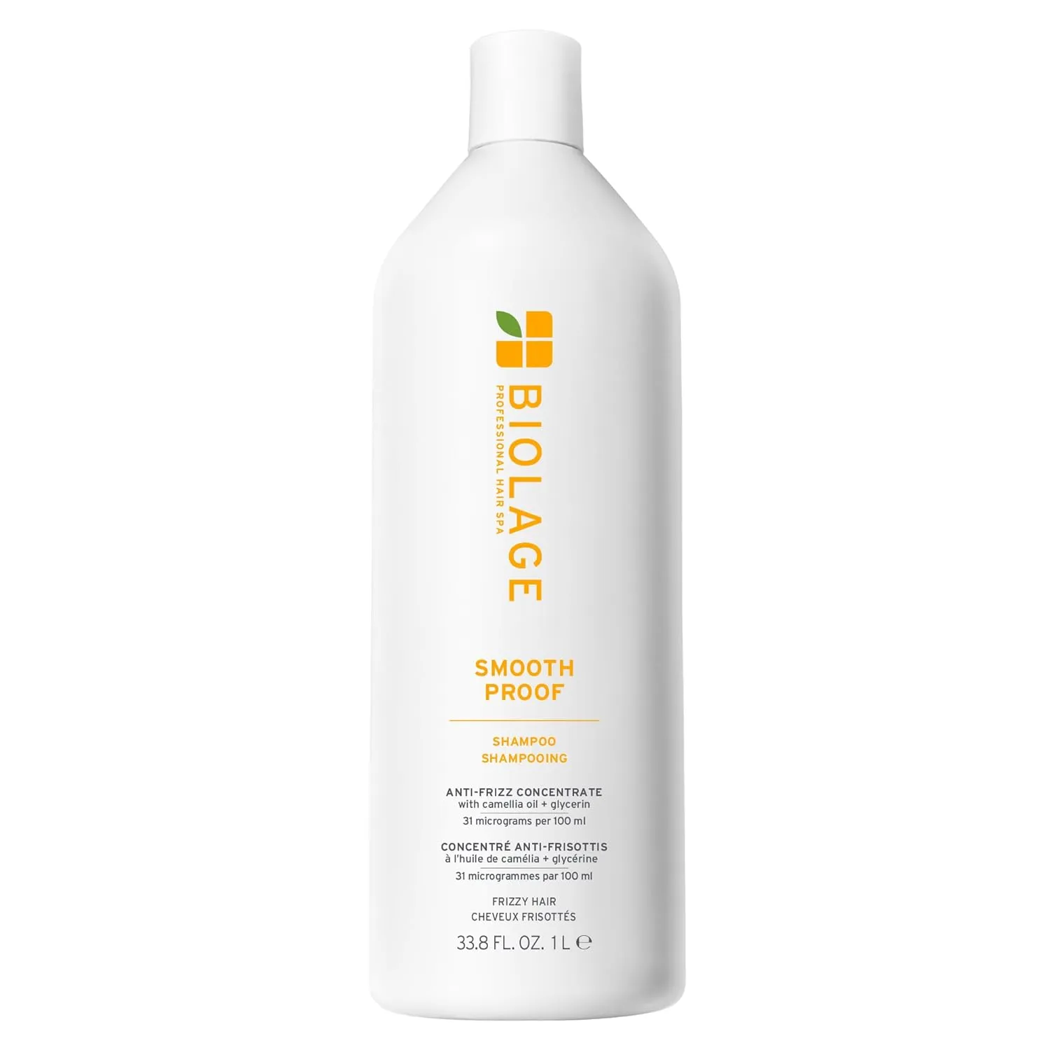 Biolage Smooth Proof Shampoo - Gently Cleanses, Nourishes & Tames Frizz, For Frizzy Hair, Infused with micro-dosed with Camellia Oil & Glycerin, Vegan & Paraben-Free, Packaging May Vary