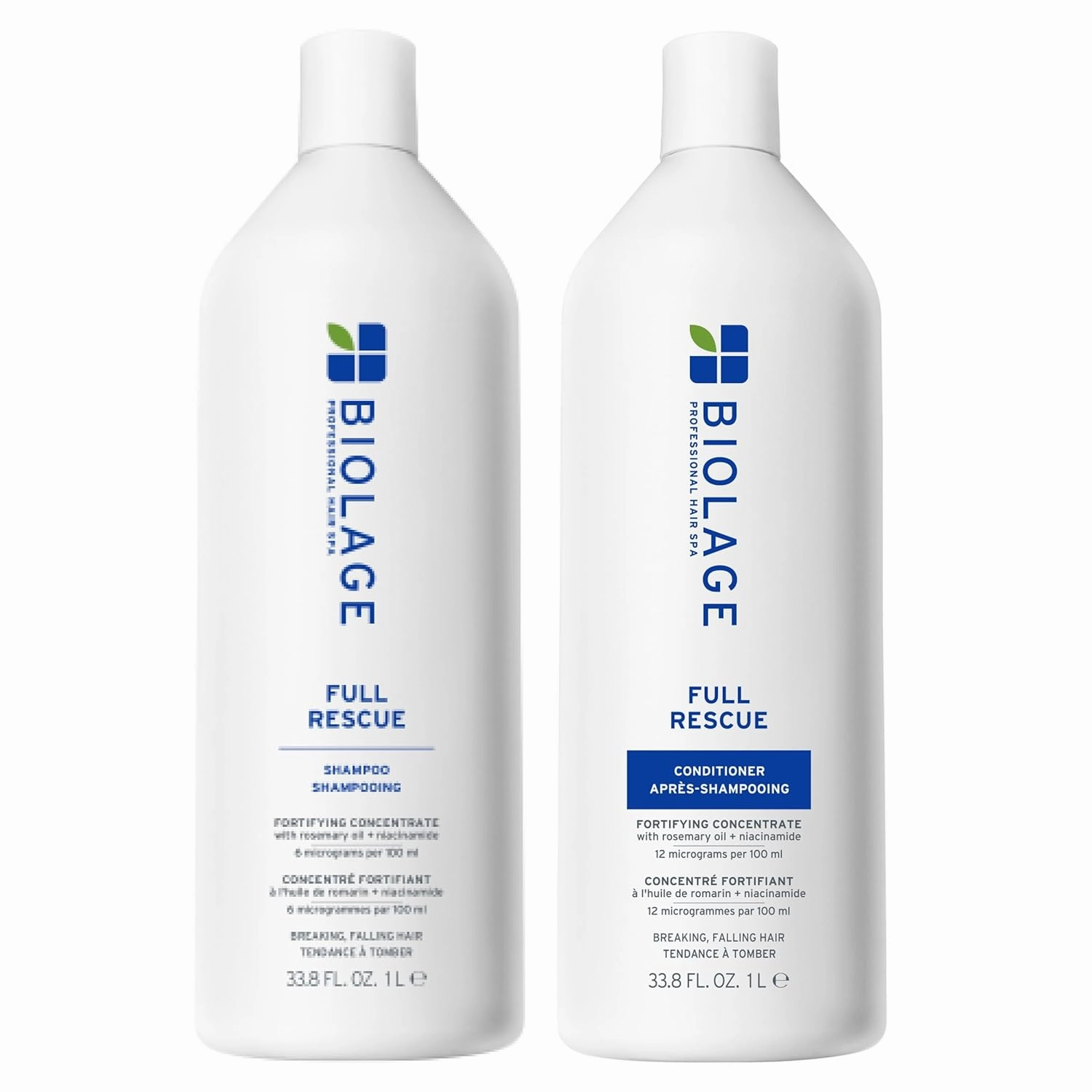 Biolage Full Rescue Shampoo and Conditioner Set - For Thin Hair, Fortifies, Instantly Fuller-Looking, Rosemary Oil & Niacinamide, Vegan & Cruelty-Free