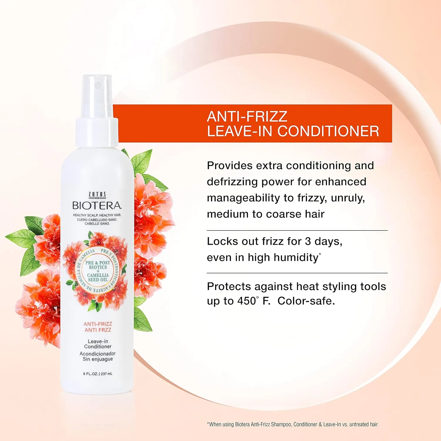 Biotera Anti Frizz Smoothing Conditioner | Smooths & Controls Frizzy, Unruly Hair | Microbiome Friendly | Vegan & Animal Test Free | Paraben Free | Color-Safe