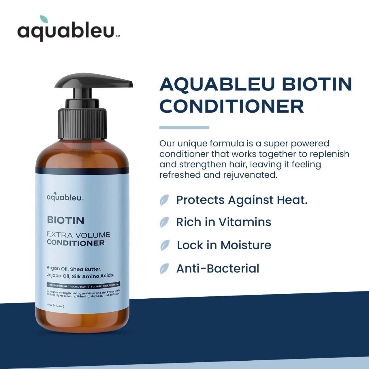 Biotin Conditioner - Natural Thickening & Volumizing For Thicker Fuller Hair - Infused with Coconut, Keratin, Argan & Jojoba Oil - Awapuhi Fragrance - No Sulfates or Parabens - 16oz