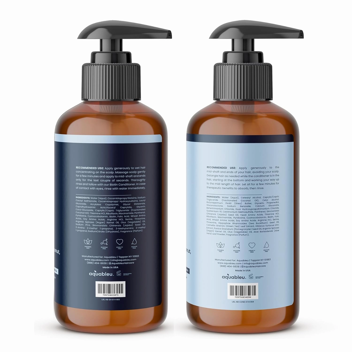 Biotin Volumizing Shampoo & Conditioner Set – Natural Thickening & Volume For Thicker Fuller Hair - Promotes Healthy Hair Growth - Includes Coconut, Keratin, Argan & Jojoba Oil – Sulfate Free