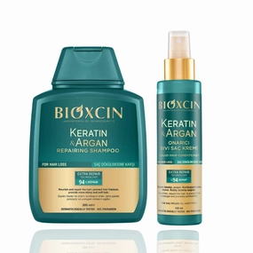 Bioxcin Keratin And Argan Repair Set - Bioxsine Repair Shampoo And Repair Liquid Hair Care Cream by Biota