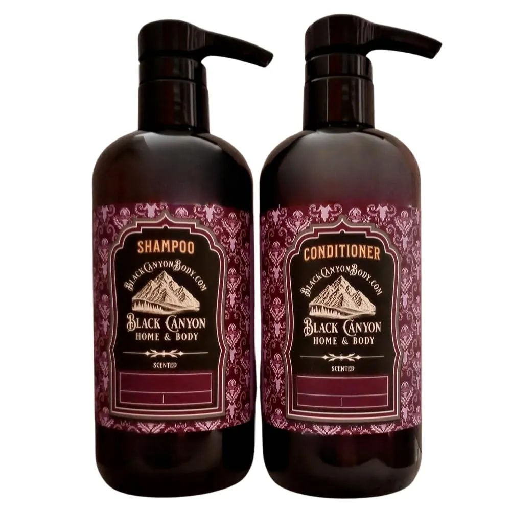 Black Canyon Black Currant & Burnt Sugar Scented Argan Oil Hair Shampoo and Conditioner Set, 16 Oz Shampoo - 16 Oz Conditioner