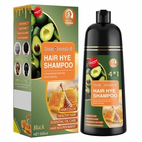 Black Hair Dye Shampoo 3 in 1 for Women & Men 100% Gray Hair Coverage - Herbal Ingredients Natural Plant Hair Color - Hair Dye in Minutes 500ML
