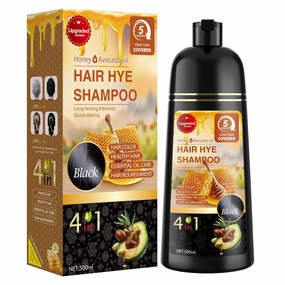 Black Hair Dye Shampoo 3 in 1 for Women & Men 100% Gray Hair Coverage - Herbal Ingredients Natural Plant Hair Color - Hair Dye in Minutes 500ML