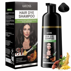 Black Hair Dye Shampoo for Gray Hair for Women, Hair Color Shampoo for Gray Hair Coverage, Herbal Ingredients Champu Para Canas for Women and Men, Shampoo para canas mujer