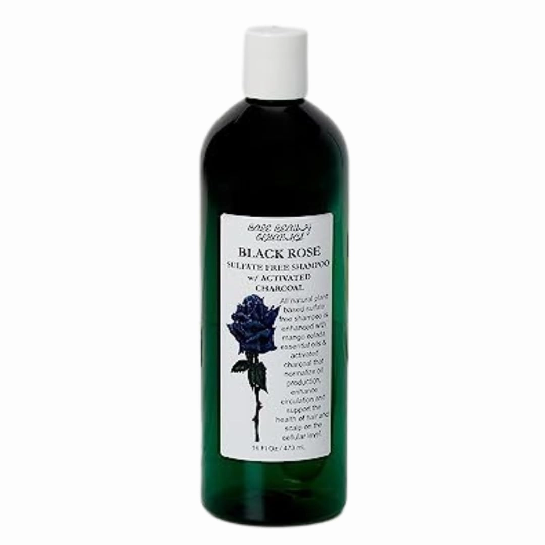 Black Rose Shampoo, Face and Body Wash with Activated Charcoal//Sulfate Free, Plant Based // Hair Detox, Hair Detangler, Porosity (16 Fluid ounces, Pour top (bottle of 1))