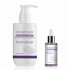 Black Truffle Shampoo & Scalp Serum Kit - 72H Oil Control, SLS/Silicone-Free, Anti-Dandruff for Sensitive Scalp, 200ml   15ml, Vegan & Cruelty-Free Hair Care with Natural Plant Extracts