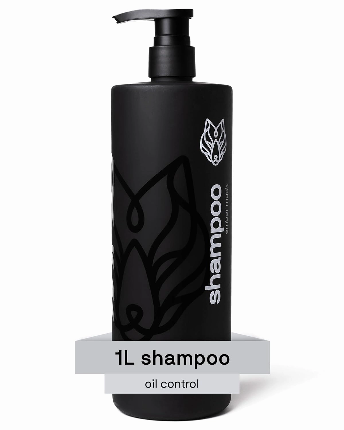 Black Wolf Mens Shampoo for Oily Hair, 33.8 Fl Oz - Charcoal-Infused Oil Control Shampoo with Moisturizing & Deep Cleansing Formula Hydrates & Nourishes Scalp - Daily Hair Care for Men