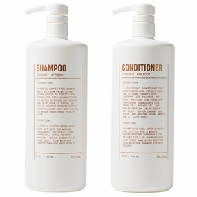 Blu Atlas Men's Shampoo and Conditioner Bundle - Coconut Apricot - Gentle Cleansing, Hydrating Shampoo for Volume, All Hair Types - 32 oz Bottle