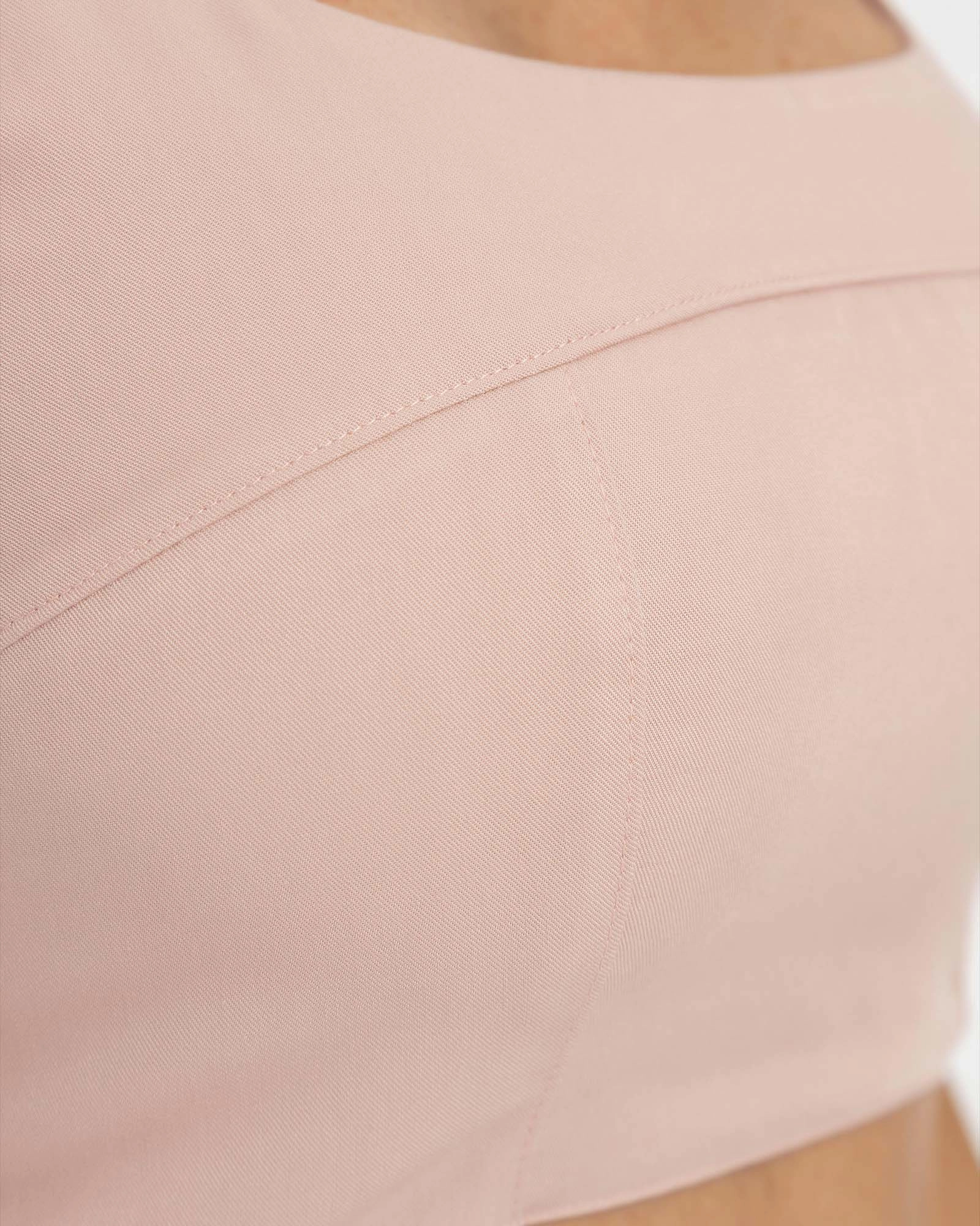 Blusa corta casual beige blush golden hour fiber