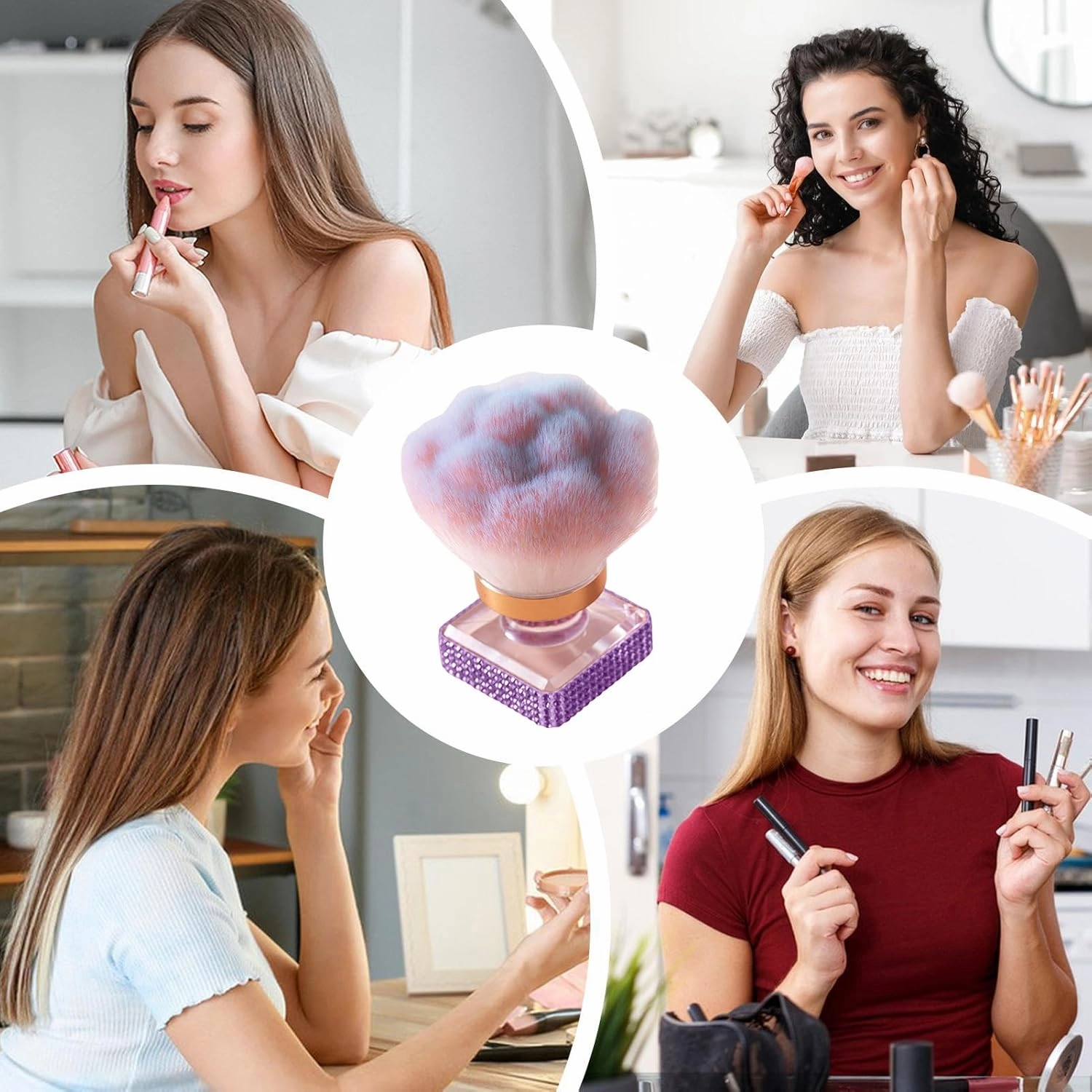 Blush Brush for Cheeks,Makeup Brushes Blush Contour - Soft Bristles Manicure Make Up Tool for Highlighting Fingernail Cleaning
