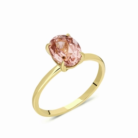 Blush Pink Oval Morganite 14k Solid Gold Ring