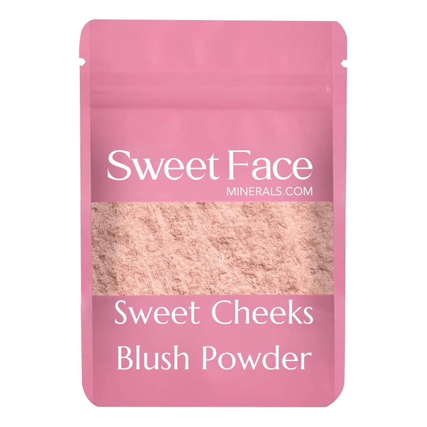 Blush Powder Refill (Sweet Cheeks) (1 Ounce Bag) By Sweet Face Minerals, Lightweight Mineral Loose Makeup Powder with SPF 20, Full Coverage Flawless Finish, Talc-free, Cruelty-Free, Refillable Pouch