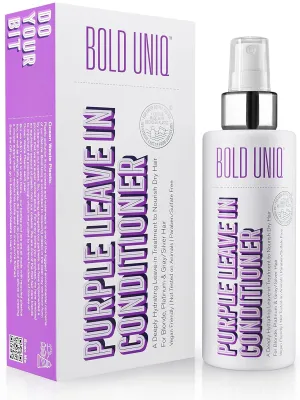 BOLD UNIQ Purple Leave In Conditioner for Dry & Damaged Blonde, Platinum & Gray/Silver Hair. Light Toning, Hydrating & Detangling. Peta-approved, Vegan & Cruelty-Free. Sulfate & Paraben Free.