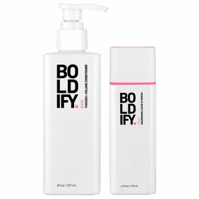 Boldify Conditioner   Serum: Smooth & Protect Bundle: Biotin for Hair Retention, Fullness, Nourishment, Detangling, Plumping Blow-Out Treatment - For Men & Women