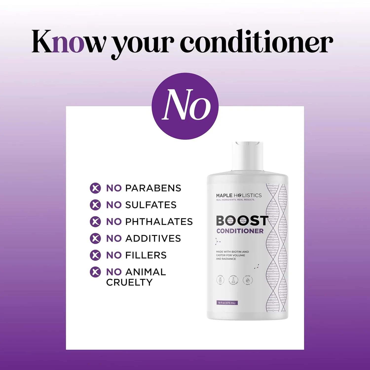 Boost Biotin Conditioner for Hair Growth - Sulfate Free Biotin and Collagen Conditioner for Women and Men with Moisturizing and Volumizing Castor and Rosemary Oil for Fine Weak & Dull Hair (16 Fl Oz)