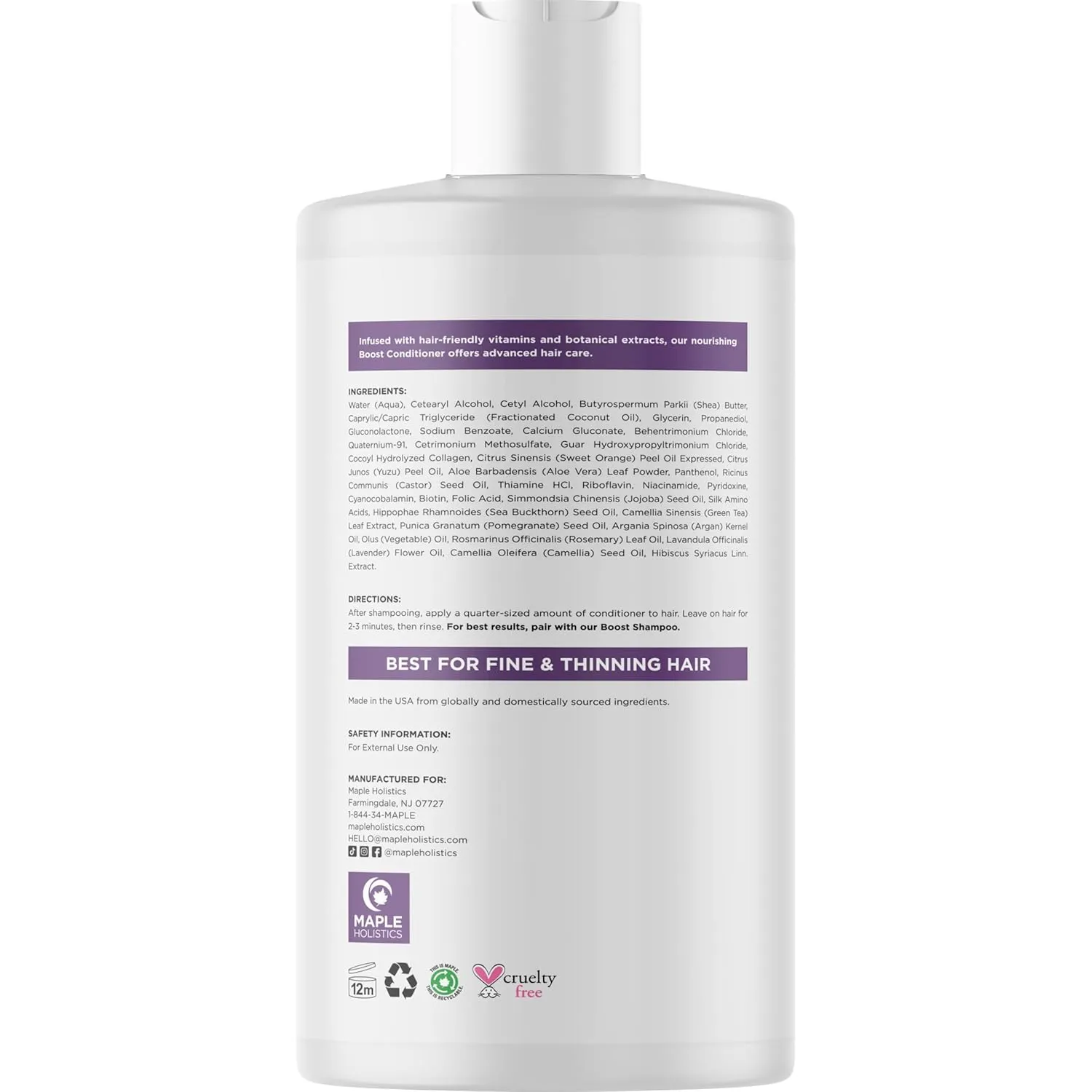 Boost Biotin Conditioner for Hair Growth - Sulfate Free Biotin and Collagen Conditioner for Women and Men with Moisturizing and Volumizing Castor and Rosemary Oil for Fine Weak & Dull Hair (16 Fl Oz)