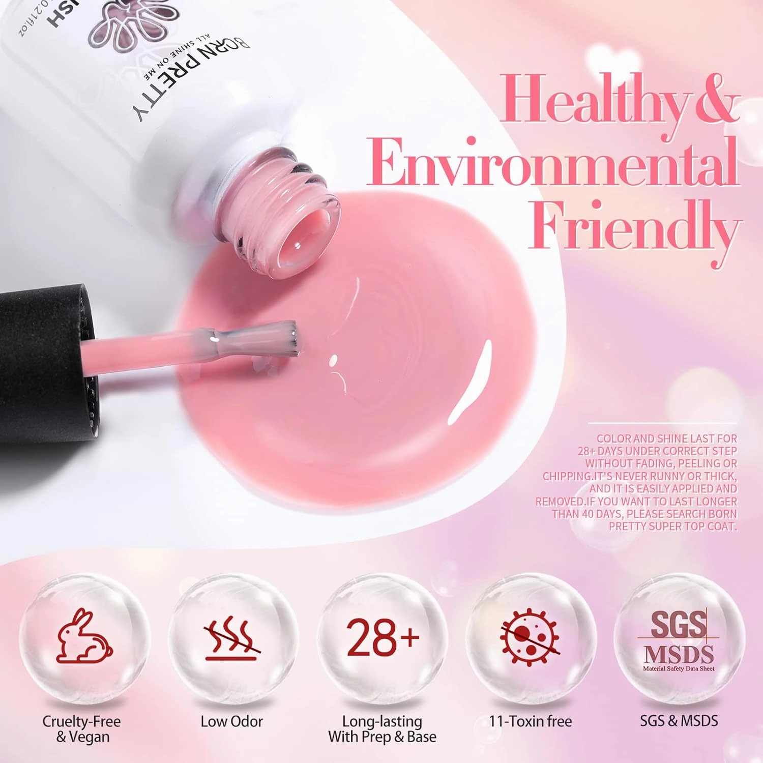 Born Pretty Jelly Gel Nail Polish Set Sheer Clear Nude Pink Color Crystal Transparent Translucent with Glossy Matte Top Coat Base Gel Nail Art DIY Manicure Salon Home 21PCS
