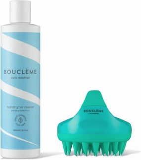 Bouclème Hydrating Hair Cleanser - Cleanses Scalp and Hair - Mild Low Foaming - Sulphate Free - Boost Volume Scalp Massager - Stimulating Head Massager