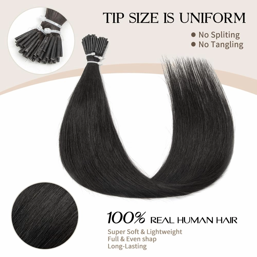 Boymia I Tip Hair Extensions 22 Inch #27-613 Honey Golden Highlights I Tip Human Hair Extensions 50strands 100% Remy Human Hair