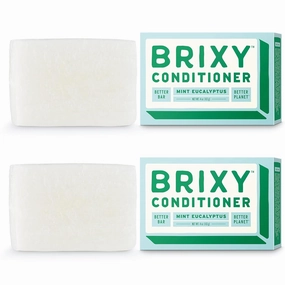 BRIXY Conditioner Bar for Hydration & Softness, All Hair Types, pH Balanced & Safe for Color Treated Hair, Sustainable, Vegan, Plastic Free (pack of 2, 4oz bars)