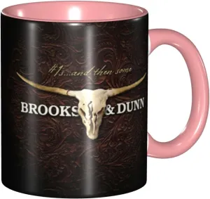 Brooks Music Dunn Ceramic Mug 12oz Cup Coffee Mugs Tea Cups Decor Novelty Presents For Home Office Travel Pink