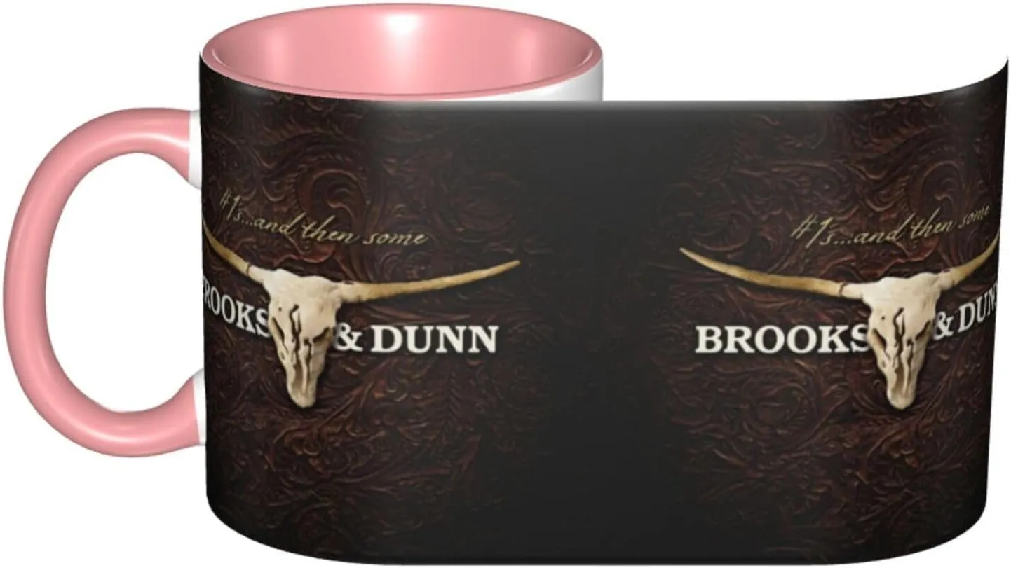 Brooks Music Dunn Ceramic Mug 12oz Cup Coffee Mugs Tea Cups Decor Novelty Presents For Home Office Travel Pink