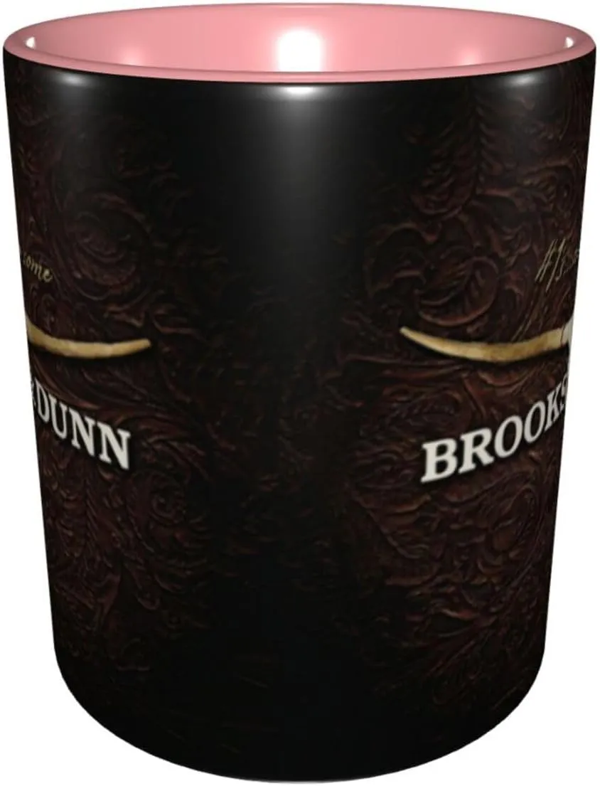 Brooks Music Dunn Ceramic Mug 12oz Cup Coffee Mugs Tea Cups Decor Novelty Presents For Home Office Travel Pink