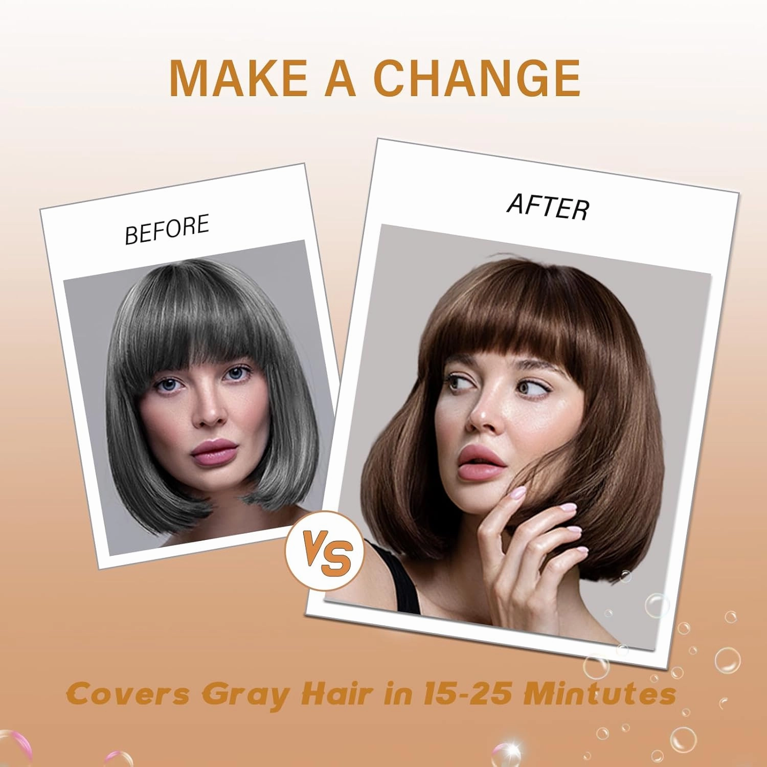 Brown Hair Dye Shampoo, Instant Hair Color Shampoo, Long Lasting Dark Brown Hair Dye, Covers Gray Hair in Minutes, Champu Para Canas, Champu Para Pintar el Cabello,16.90 Fl Oz