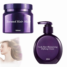 Bueaew Curly Hair Moisturizing Defining Cream - Bueaew Hair Curl Defining Creams, Style & Maintain Natural Curls, Instant Frizz Fix Nourishing Styling Creamy (Mix)