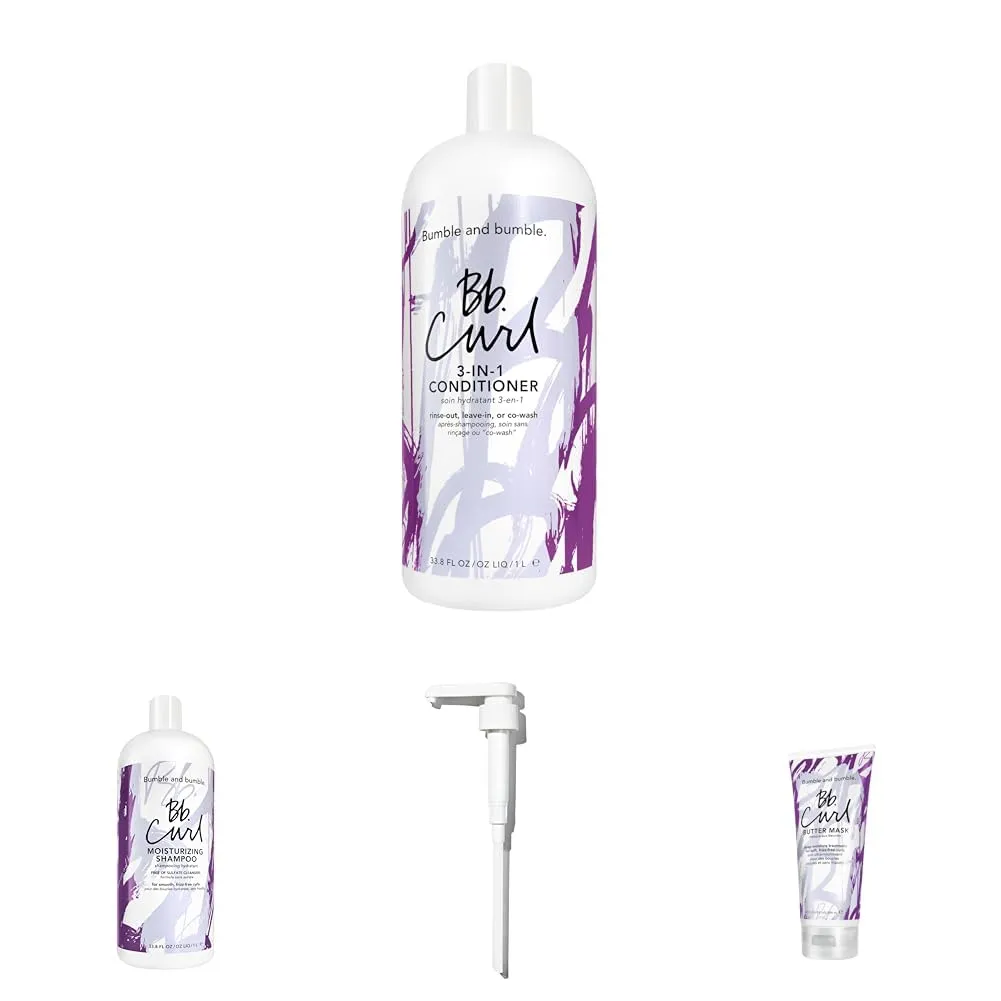 Bumble and bumble Curl Moisturizing Shampoo   Curl 3-in-1 Conditioner   Curl Butter Mask Liter Set with Pump, 33.8 fl. oz.