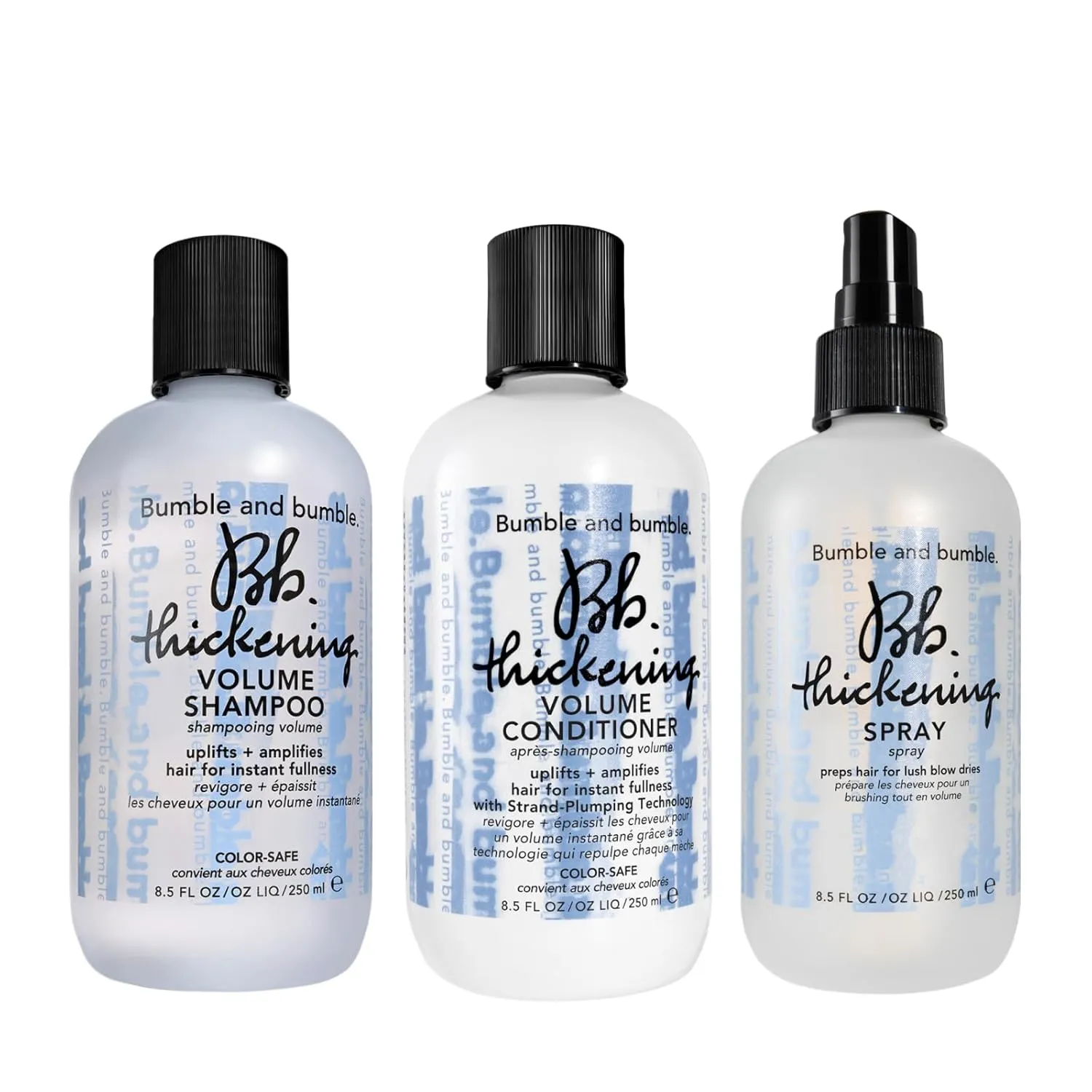 Bumble and bumble Thickening Volumizing Shampoo   Conditioner   Blow Dry Prep Spray Set, 8.5 fl. oz.