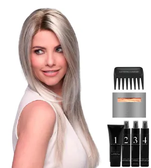 Bundle - 8 Items: Zara Lite by Jon Renau, Christy's Wigs Q & A Booklet, 2oz Travel Size Wig Shampoo, Conditioning Spray, Flexible Spray, HD Smooth, Wide Tooth Comb & Wig Cap - Color: FS24/102S12
