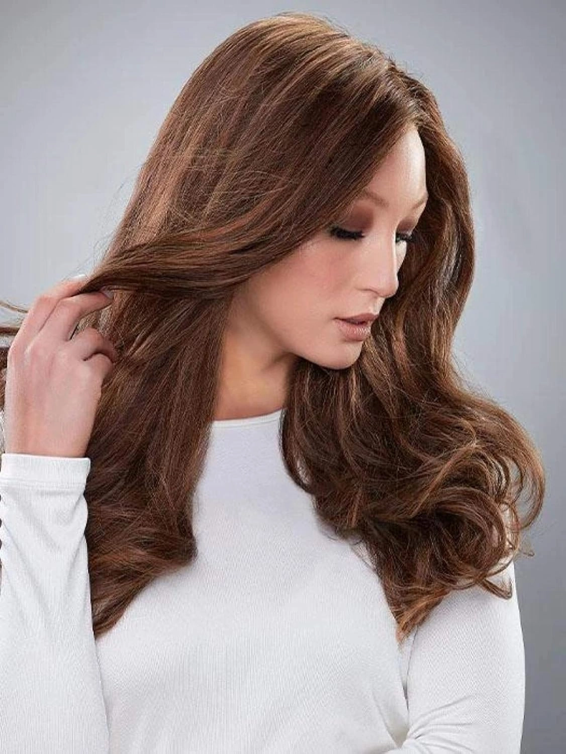 Bundle - 7 item: Blake Large Exclusive Remy Human Hair Wig by Jon Renau, Christy's Wigs Q & A Booklet, BeautiMark Hydra Shampoo Conditioner Mask Protect Leave-In Spray Shine Serum - Color: 14/26S10