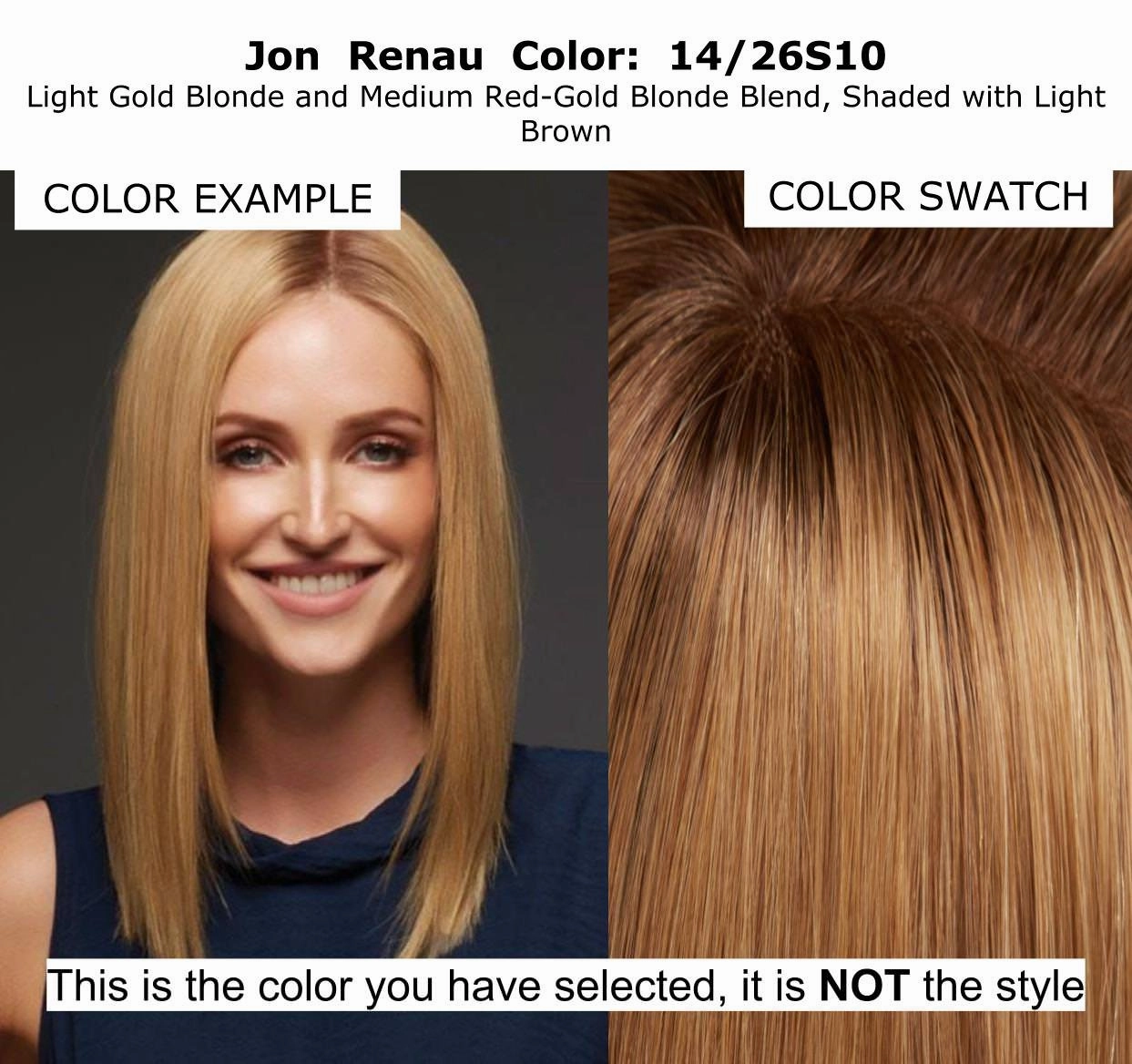 Bundle - 7 item: Blake Large Exclusive Remy Human Hair Wig by Jon Renau, Christy's Wigs Q & A Booklet, BeautiMark Hydra Shampoo Conditioner Mask Protect Leave-In Spray Shine Serum - Color: 14/26S10