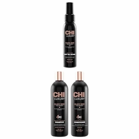 Bundle of CHI Luxury Black Seed Oil Blend Dry Oil, Revitalizing & Nourishing Hair Oi, 3 Oz & CHI Brand Luxury Black Seed Oil Blend Cleansing Shampoo & Moisture Replenish Conditioner 12 Fl Oz Each