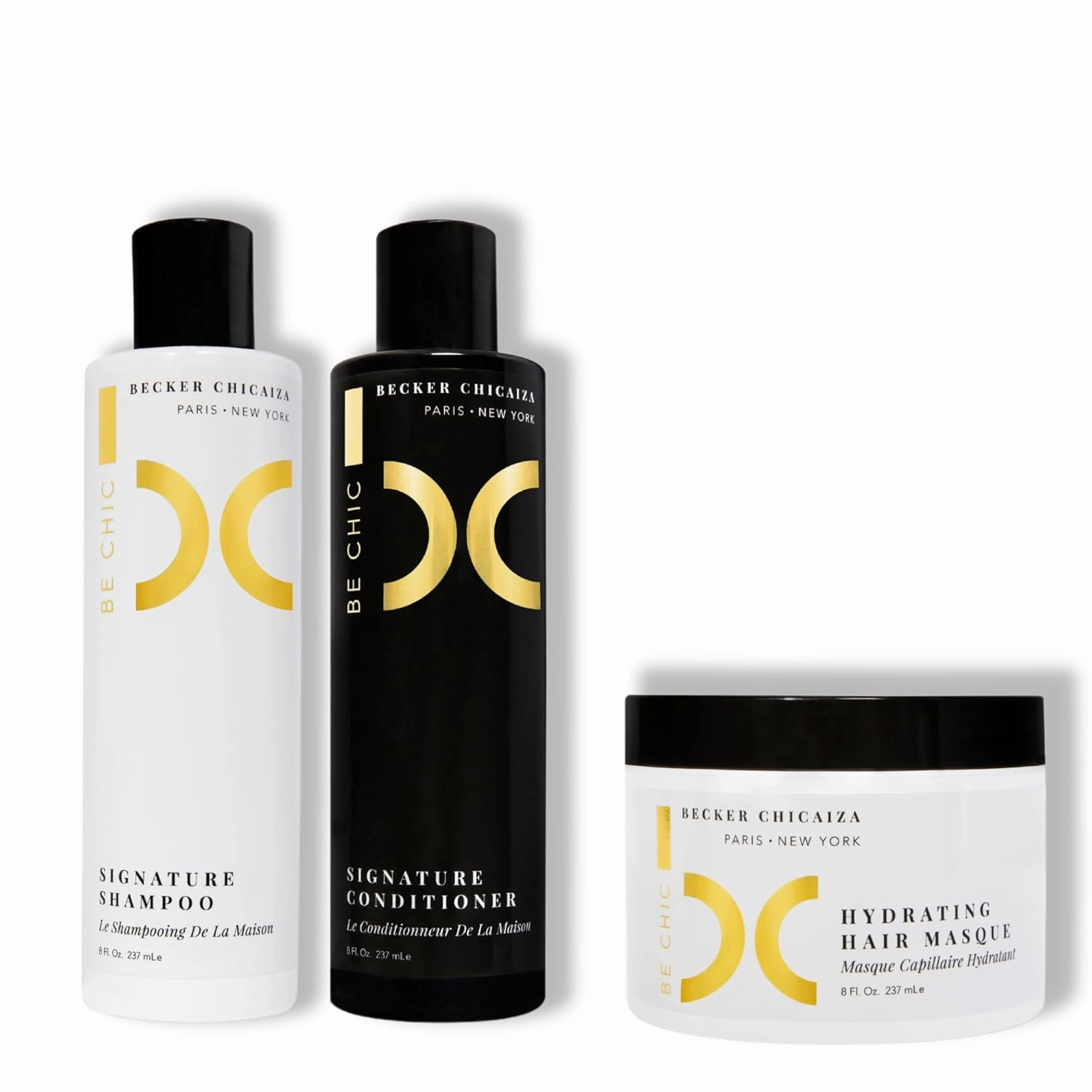 Bundle: Signature Shampoo   Signature Conditioner   Hydrating Hair Masque – 8 oz Bottle of Each – Plant-Based, Plant-Based, Color-Safe Hair Care Set