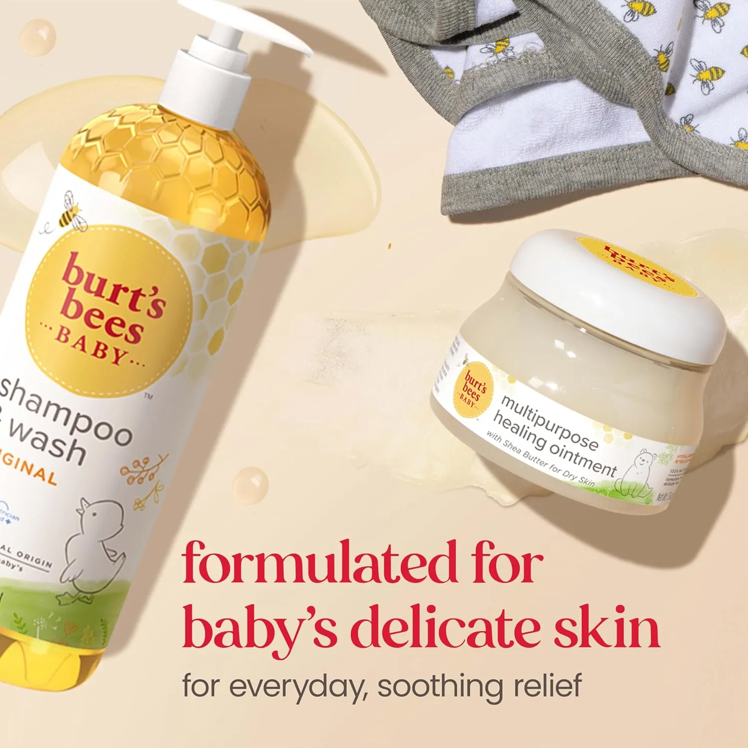 Burt's Bees Baby Shampoo & Body Wash, Tear Free Soap, Natural Baby Care for Delicate Skin, Original Scent, 21 Fl Oz