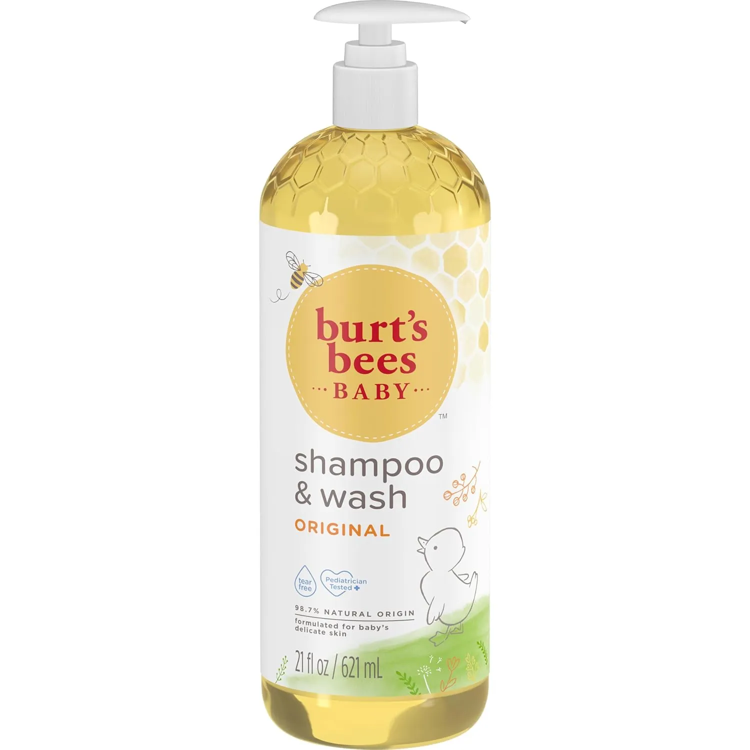 Burt's Bees Baby Shampoo & Body Wash, Tear Free Soap, Natural Baby Care for Delicate Skin, Original Scent, 21 Fl Oz