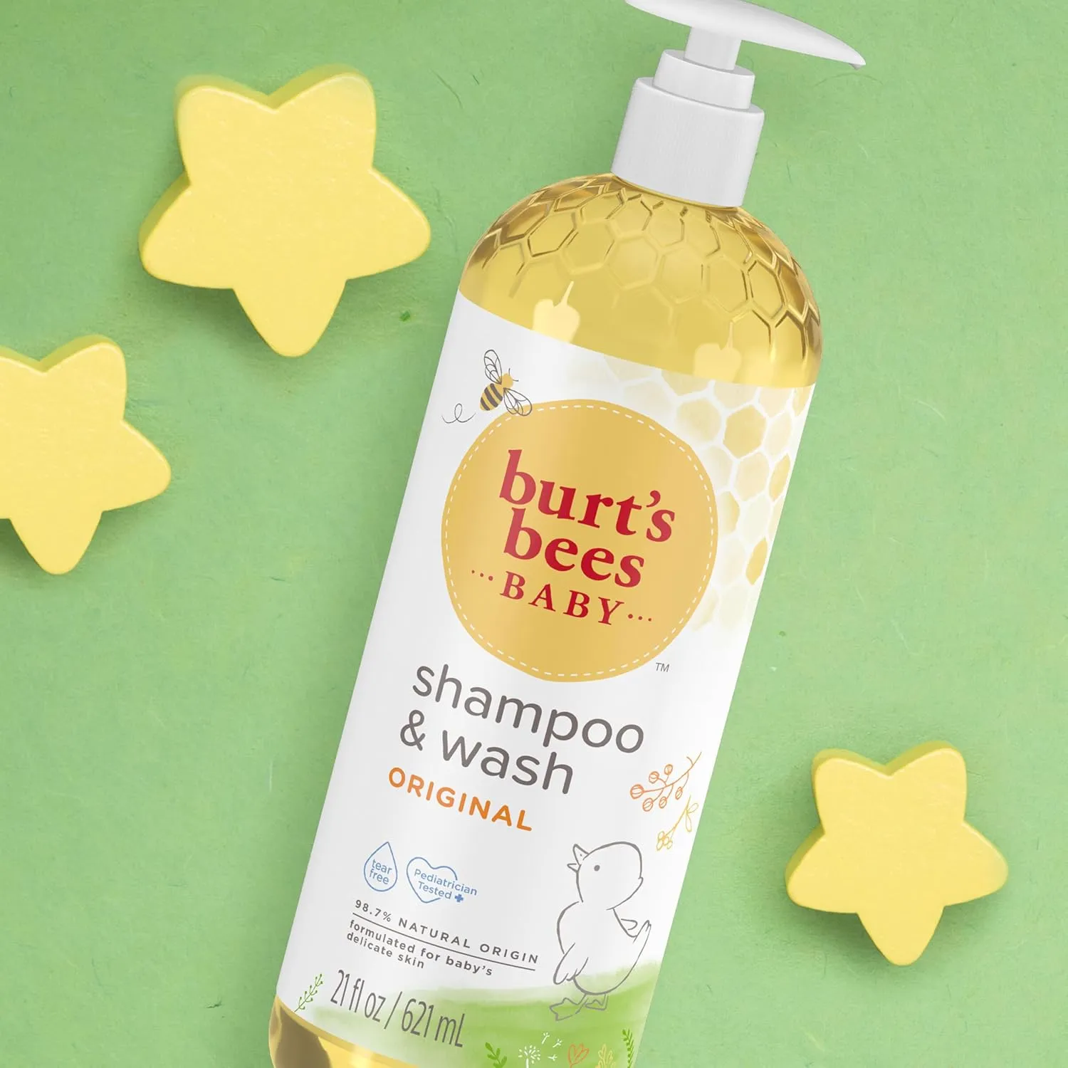 Burt's Bees Baby Shampoo & Body Wash, Tear Free Soap, Natural Baby Care for Delicate Skin, Original Scent, 21 Fl Oz