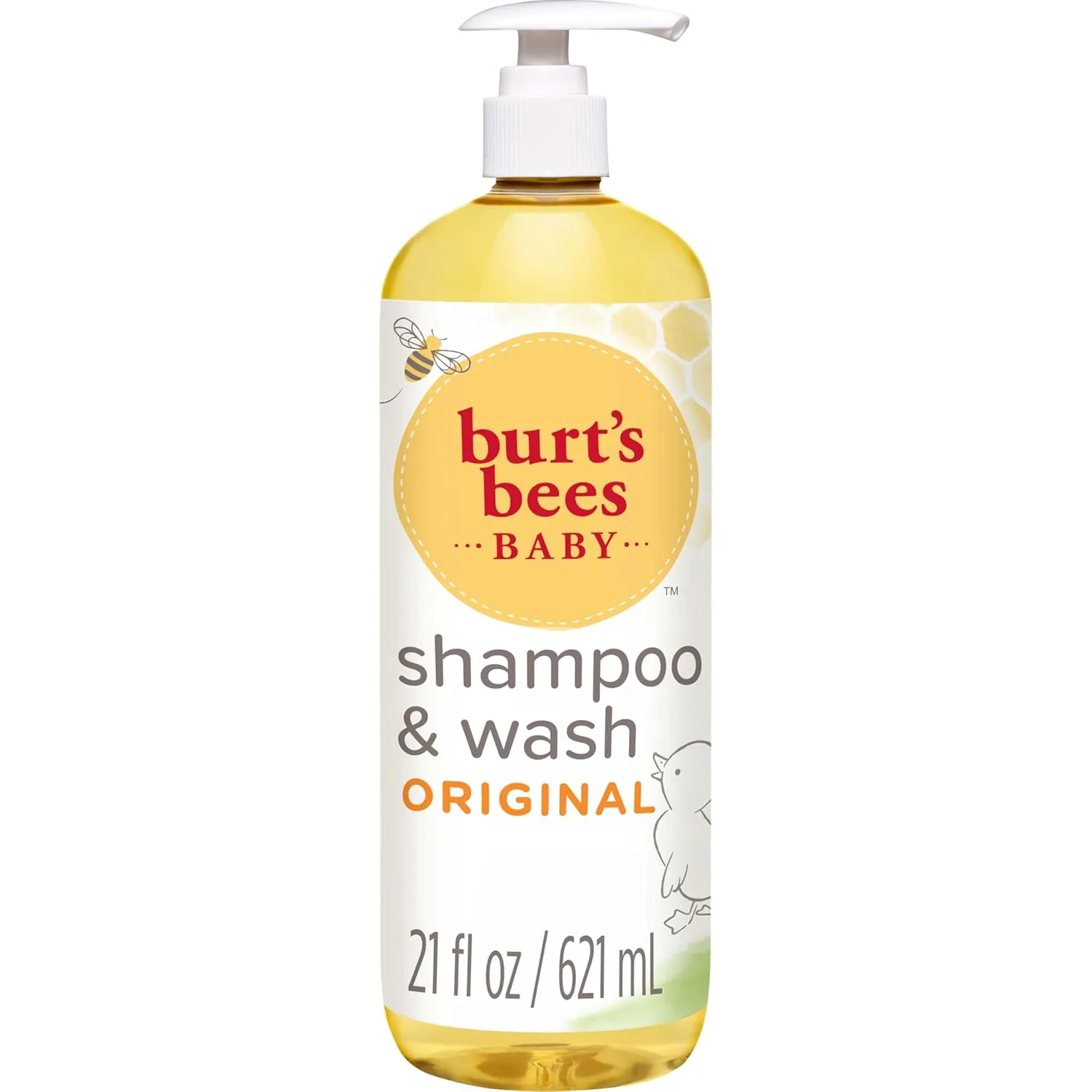 Burt's Bees Baby Shampoo & Body Wash, Tear Free Soap, Natural Baby Care for Delicate Skin, Original Scent, 21 Fl Oz
