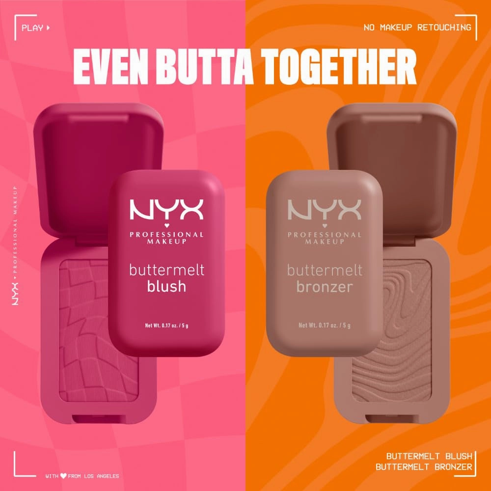 Buttermelt Powder Blush, Fade and Transfer-Resistant Blush, up to 12HR Make up Wear, Vegan Formula - for the Butta