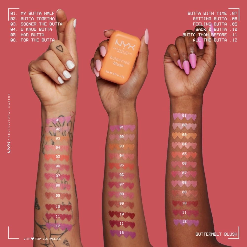 Buttermelt Powder Blush, Fade and Transfer-Resistant Blush, up to 12HR Make up Wear, Vegan Formula - for the Butta